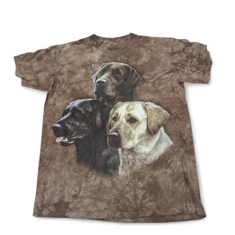 The Mountain Lab Dogs Graphic Tee Large Brown Tie Dye Vintage Nature Shirt